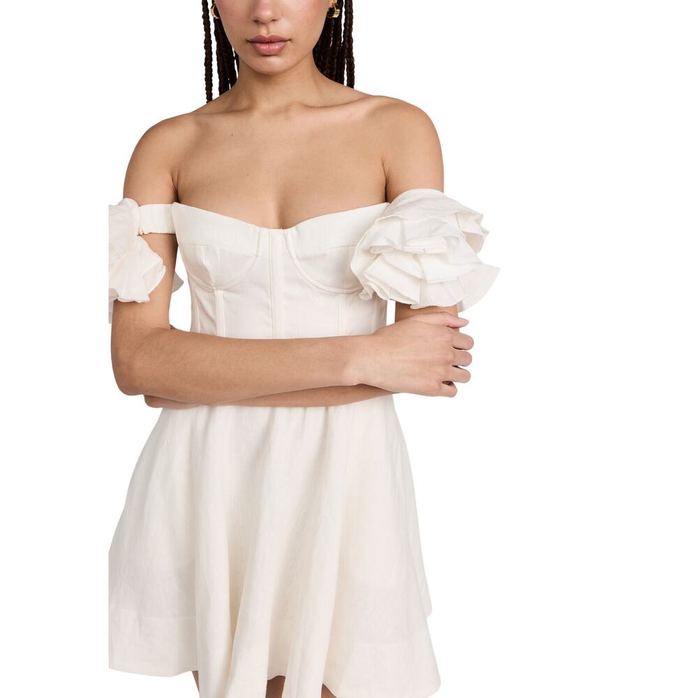 Bardot Ruffled Orchid White Sigma Mini Dress Size 2 NWT